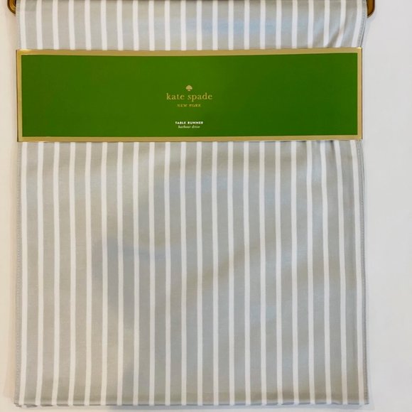 kate spade Other - Kate Spade "Harbour Drive" Platnium, White  Table Runner, cotton blend, 72"